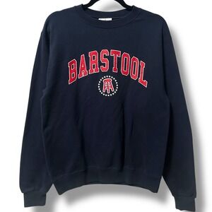 Champion Barstool Sports Navy Blue Logo Crewneck Sweatshirt‎ Men's S Streetwear